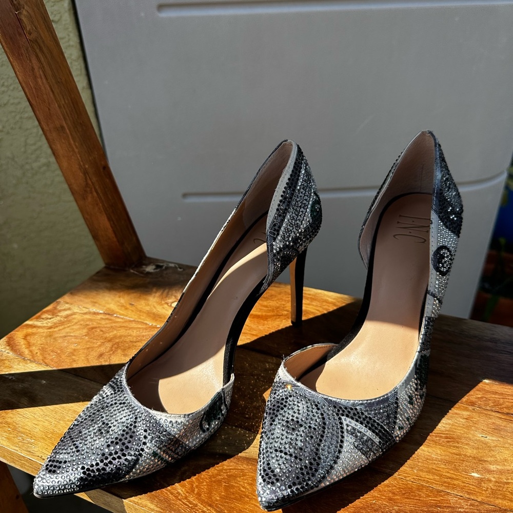 INC International Concepts Black and Gray Heels